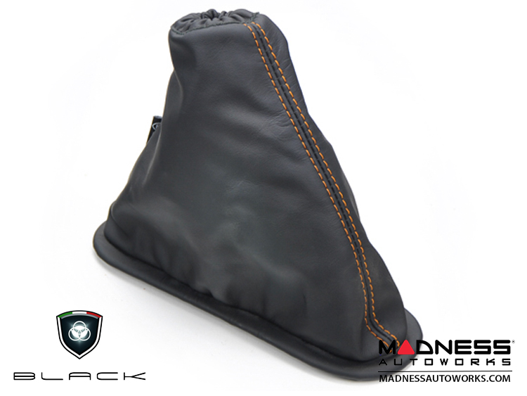 FIAT 500 eBrake Boot - Black Leather w/ Orange Stitching